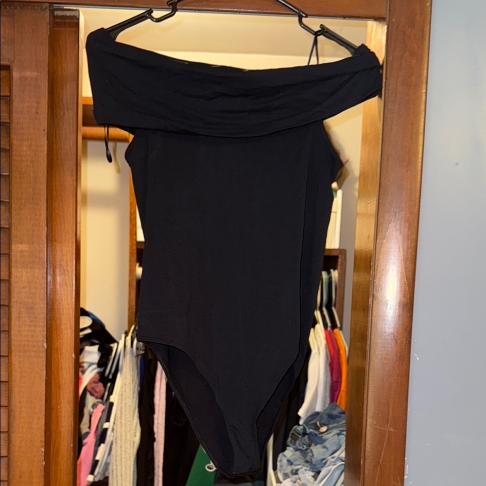 Black Off-Shoulder Zara Bodysuit